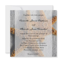 Starfish Duo in the Sand, Beach Wedding Square Personalized Invite