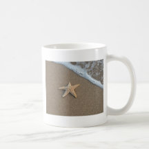 Starfish on the beach coffee mugs
