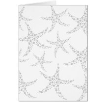 Starfish Pattern in Light Grey and White Greeting Card