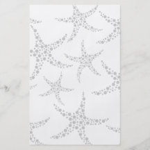 Starfish Pattern in Light Grey and White Personalized Flyer