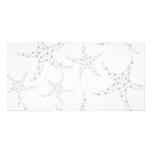 Starfish Pattern in Light Grey and White Photo Cards