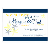 Starfish Save the Date Postcard