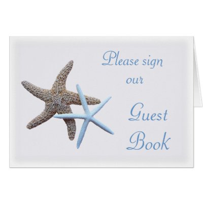 Starfish Wedding Sign Our Guest Book Table Card by sandpiperWedding