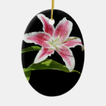Stargazer Lily Christmas Tree Ornaments