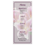 Stargazer Lily Heart Wedding Menu Rack Cards