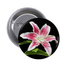 Stargazer Lily Pinback Button
