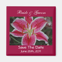 Stargazer Lily Save The Date Magnet