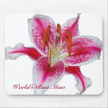 Stargazer Lily World's Best Mum Mousepad