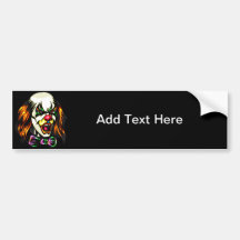 Staring Evil Clown Bumper Stickers