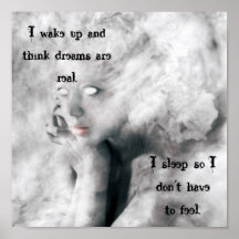 Staring Girl, I wake up and think dreams are re... Posters