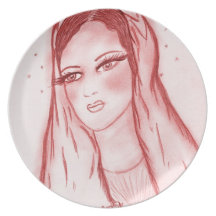 Starlight Mary - in Red Dinner Plate