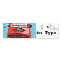 Starlight Starfire Typewriter Bumper Sticker