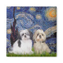 Starry Night - 2 Shih Tzus (A+Y) magnets