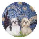 Starry Night - 2 Shih Tzus (A+Y) stickers