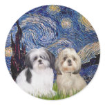Starry Night - 2 Shih Tzus (A+Y) stickers