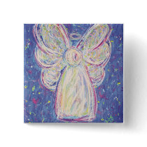 Starry Night Angel Button (square)