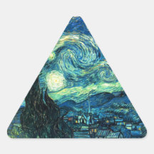 Starry Night art Triangle Sticker