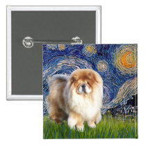 Starry Night - Chow Chow (cream) buttons