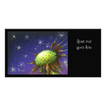 Starry night dandelion picture card