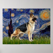 Starry Night - German Shepherd 13 Print