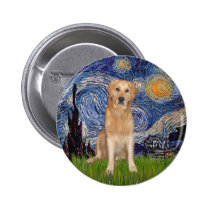 Starry Night - Golden Retriever (K) buttons