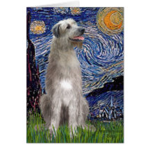 Starry Night - Irish Wolfhound Greeting Card