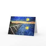 Starry Night Lake Front Note Card