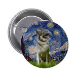 Starry Night - Norwegian Elkhound Button