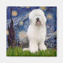 Starry Night - Old English #3 Fridge Magnets
