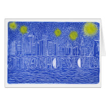 Starry Night Over New York...Who Is John Galt? Greeting Cards