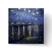 Starry Night Over the Rhone Pinback Buttons