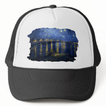 Starry Night Over the Rhone Trucker Hats