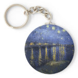 Starry Night Over the Rhone Key Chain