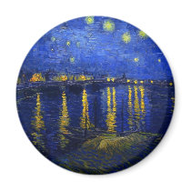 Starry Night Over The Rhone Fridge Magnet