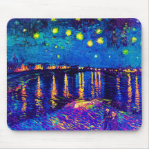 Starry Night Over The Rhone Pop Art Mousepad