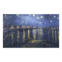 Starry Night Over the Rhone Rectangle Sticker