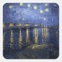 Starry Night Over the Rhone Square Sticker