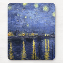 Starry Night Over The River Rhone Mouse Pad