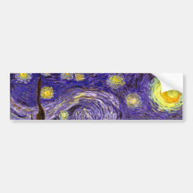 Starry Night painting by artist Vincent Van Gogh Bumper Stickers