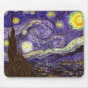 Starry Night painting by artist Vincent Van Gogh mousepads