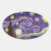 Starry Night painting by artist Vincent Van Gogh Sticker