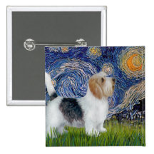 Starry Night - Petit Basset (PBGV) Pin