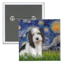 Starry Night - Petit Basset (PBGV) Pins
