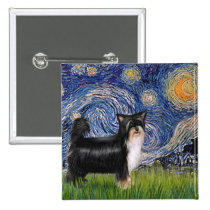 Starry Night - Puff Chinese Crested (tri colour) buttons