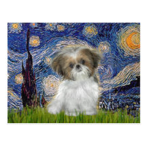 Starry Night - Shih Tzu Puppy Post Cards