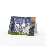 Starry Night - Three Italian Greyhounds cards
