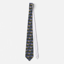 Starry Night - two Basenji's Neck Tie
