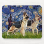 Starry Night - Two German Shepherds mousepads