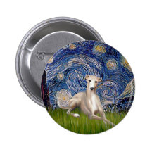 Starry Night - Whippet #2 Button