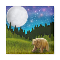 Starry Sky Grizzly Magnet